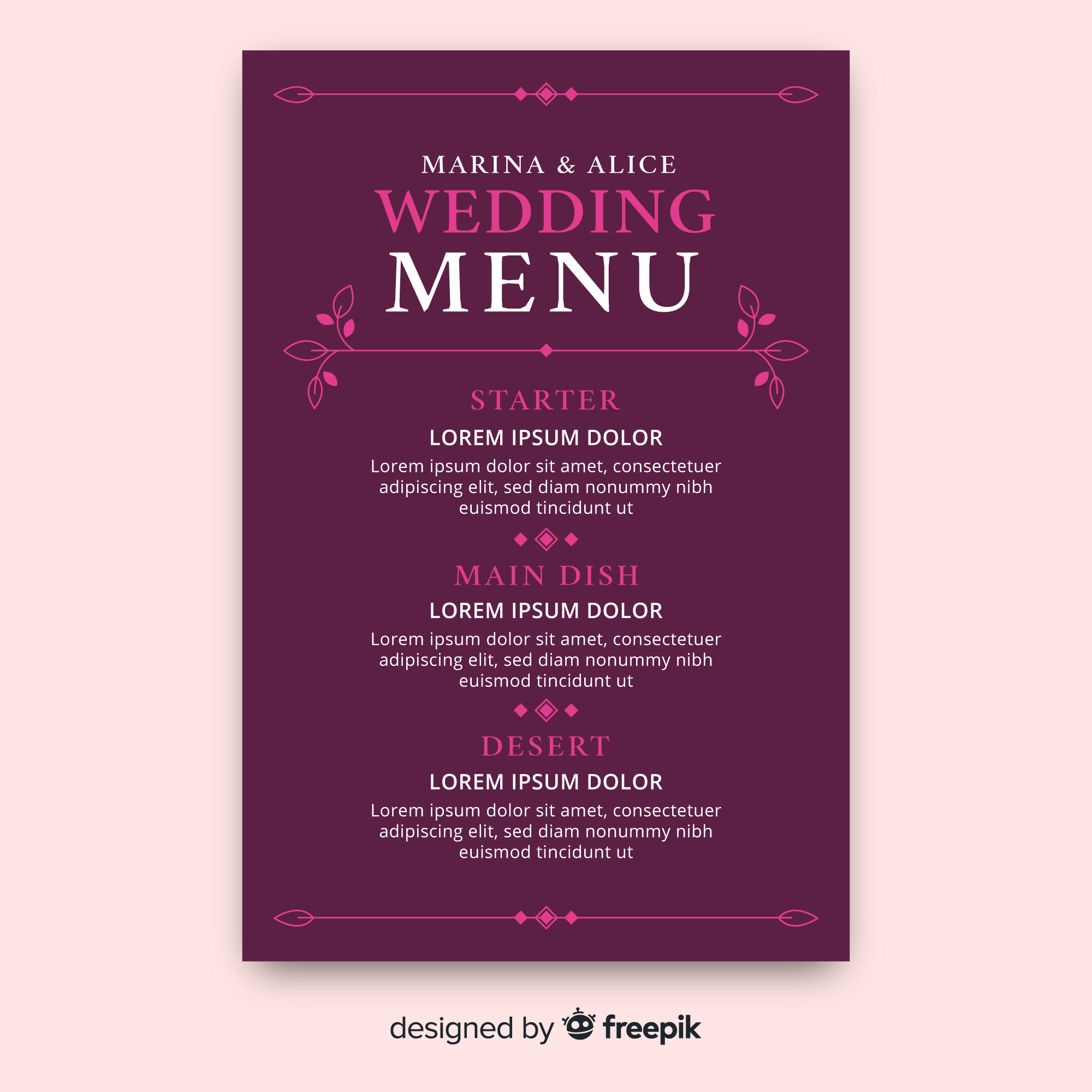 <span class="fs-5">Wedding Menu Card</span>